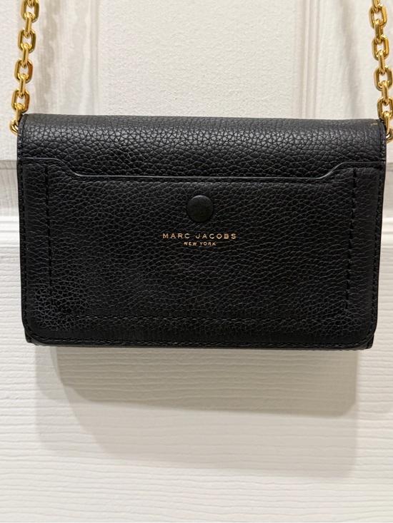 Marc Jacobs Handbags - Marc Jacobs Empire City Leather Wallet On Chain Black Gold Crossbody Bag WOC